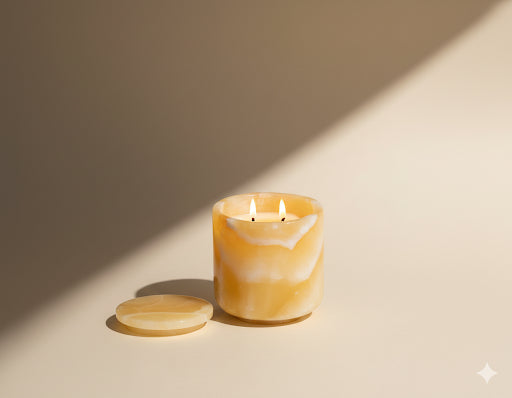 Rose Oud | Egyptian Onyx Marble Scented Candle | Natural Wax Luxury Candle