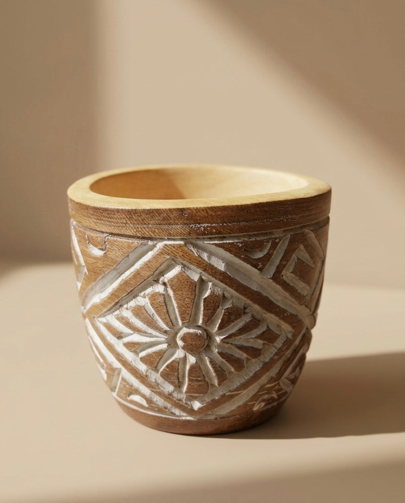 Handmade wooden cup large