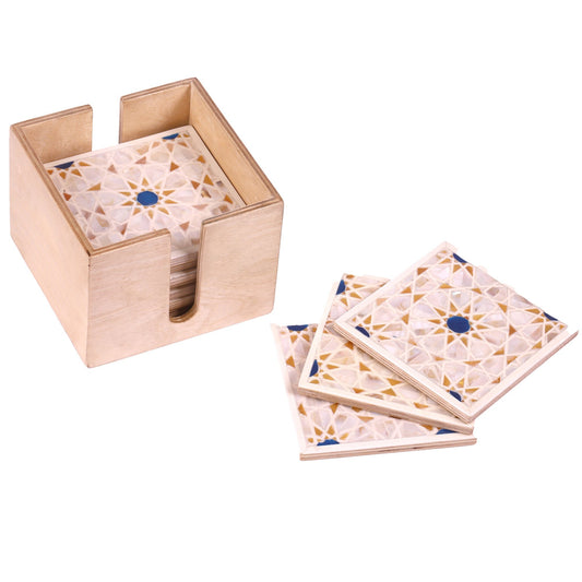 Handmade, Tea Coasters, Mother of Pearl, Made in Egypt, Set