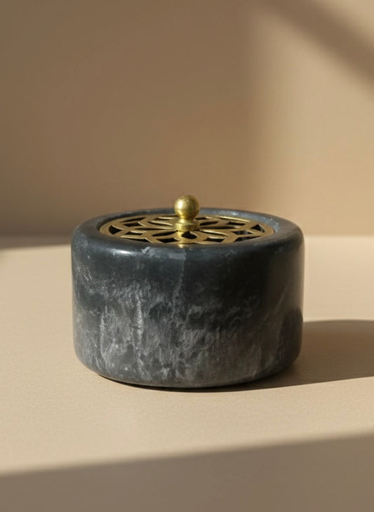 Mabkhara marble medium handmade with copper lid.