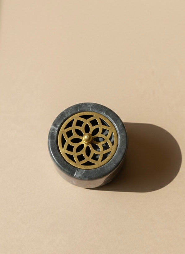 Mabkhara marble medium handmade with copper lid.