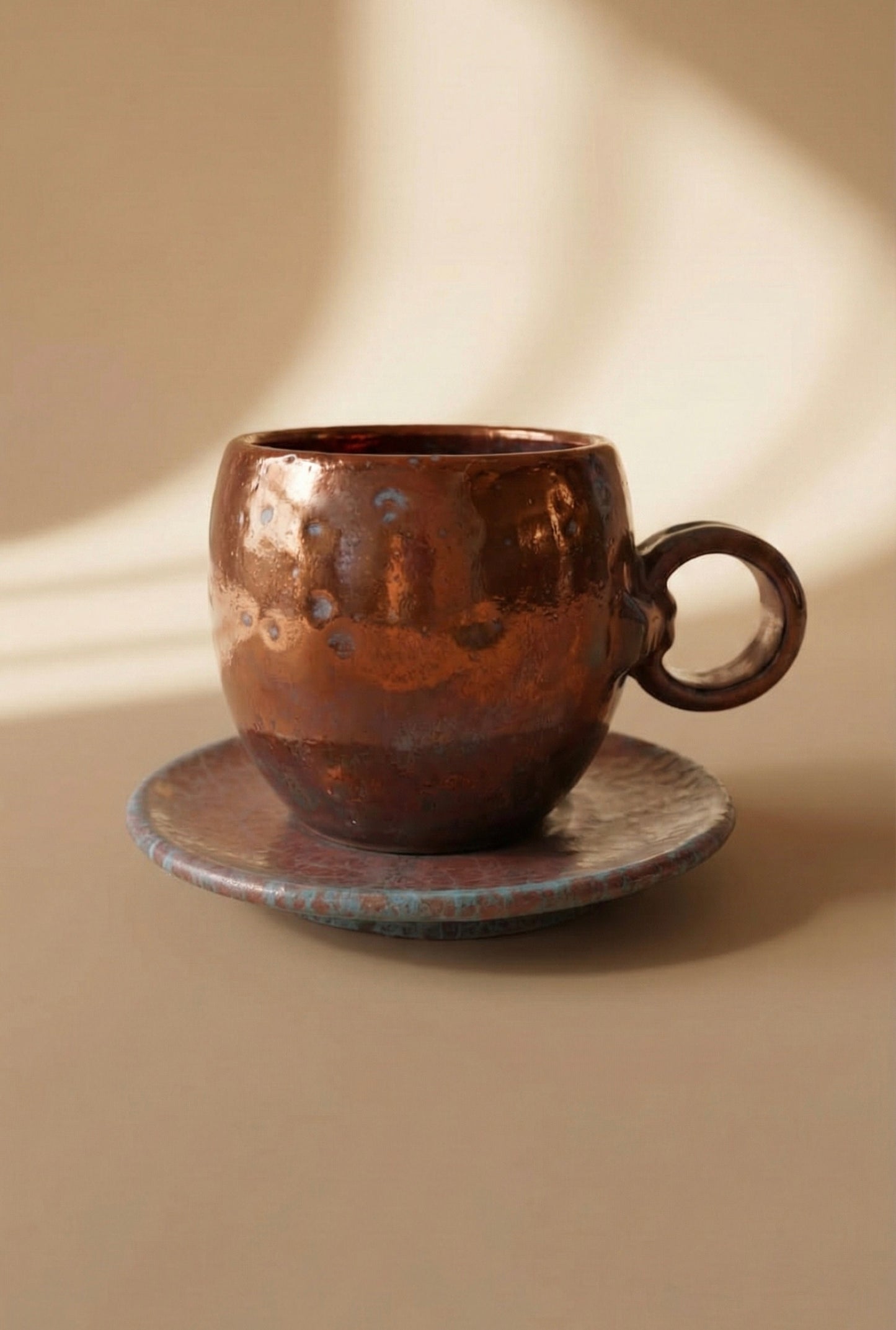 Metallic Mug 102, Espresso Mug with plate