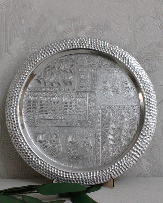 Peace Circular Stainless Steel Tray 36 cm