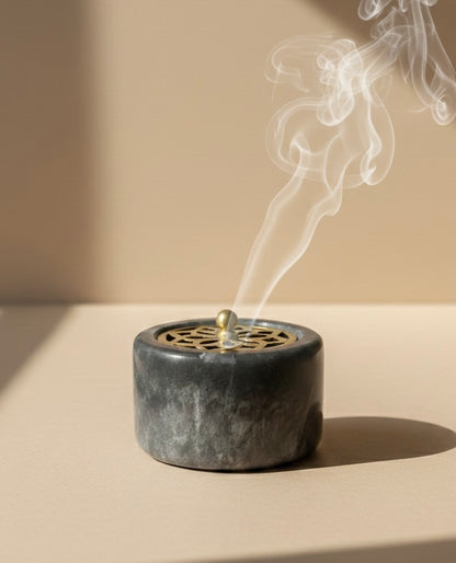 Mabkhara marble medium handmade with copper lid.