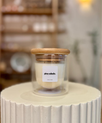 Pina Colada, Double Glass, 120 g, 40-45+ hours of burning, vegetable wax blend, Hand-poured.