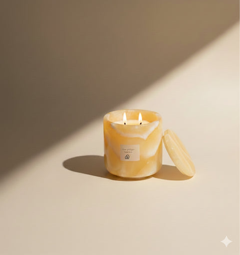 Rose Oud | Egyptian Onyx Marble Scented Candle | Natural Wax Luxury Candle