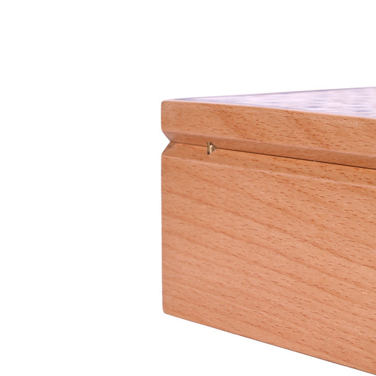 Sun, Hand Carved & Inlayed Tea Box, علبة شاي من قويمه (Square)