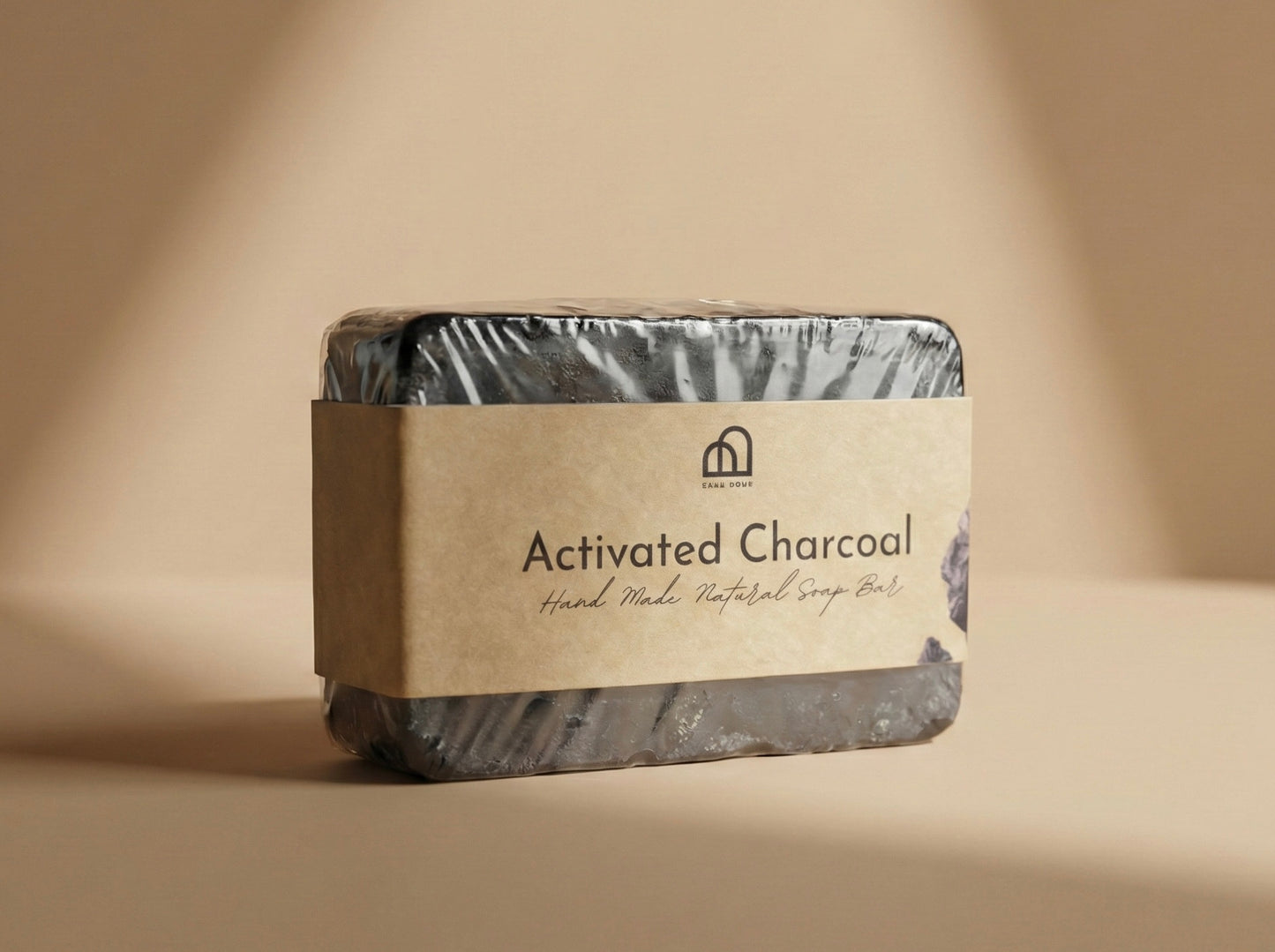 Seifenstück aus Aktivkohle