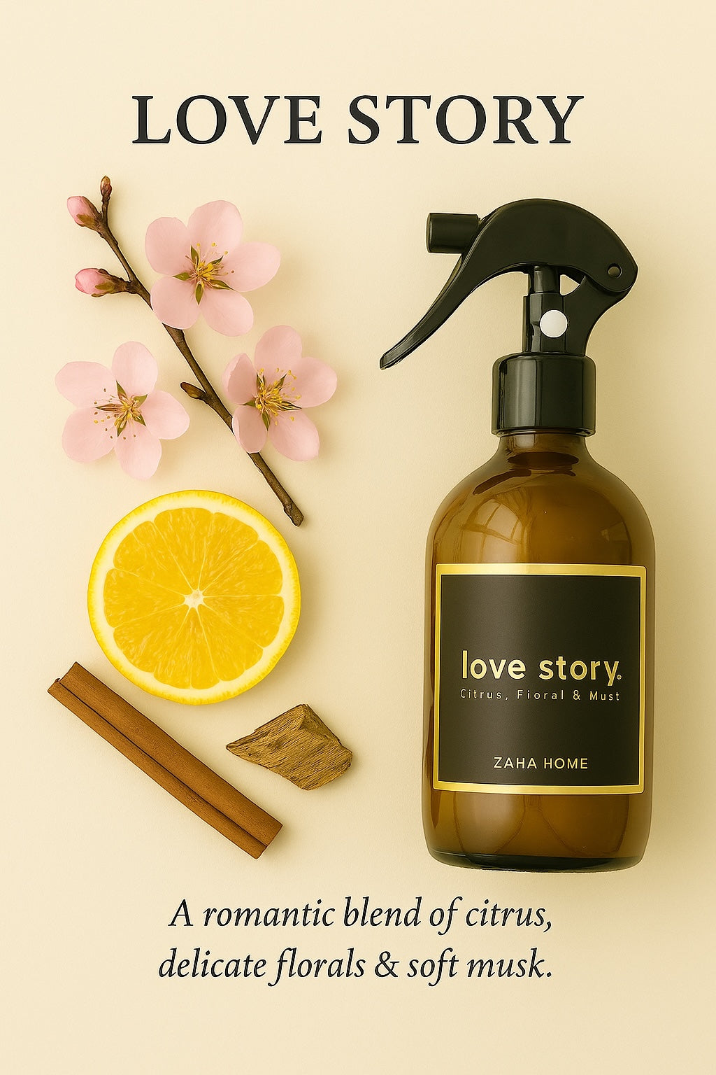 LOVE STORY, Textilspray / Raumspray, 300 ml, Zitrus