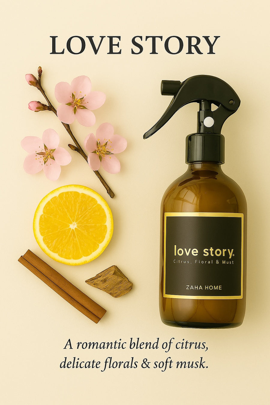 LOVE STORY, Fabric Spray / Room Spray, 300 ml, Citrus