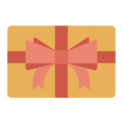 Gift card with a pink bow on a yellow background