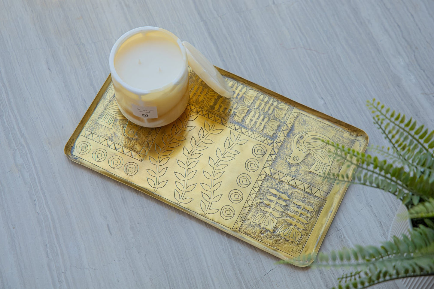 Rose Oud | Egyptian Onyx Marble Scented Candle | Natural Wax Luxury Candle