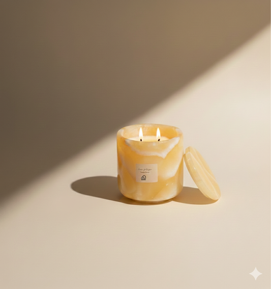 Rose Oud | Egyptian Onyx Marble Scented Candle | Natural Wax Luxury Candle