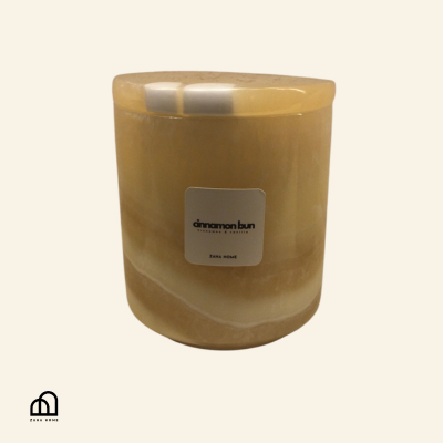 شمعة كعكة القرفة - عقيق مصري، فتيلتان | مزيج شمع جوز الهند | قابلة لإعادة التعبئة