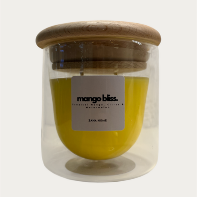 Mango Bliss Candle - Tropical Mango, Citrus & Watermelon | Double Glass | Refillable | 120g