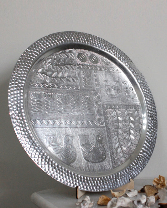 Peace Circular Stainless Steel Tray 36 cm
